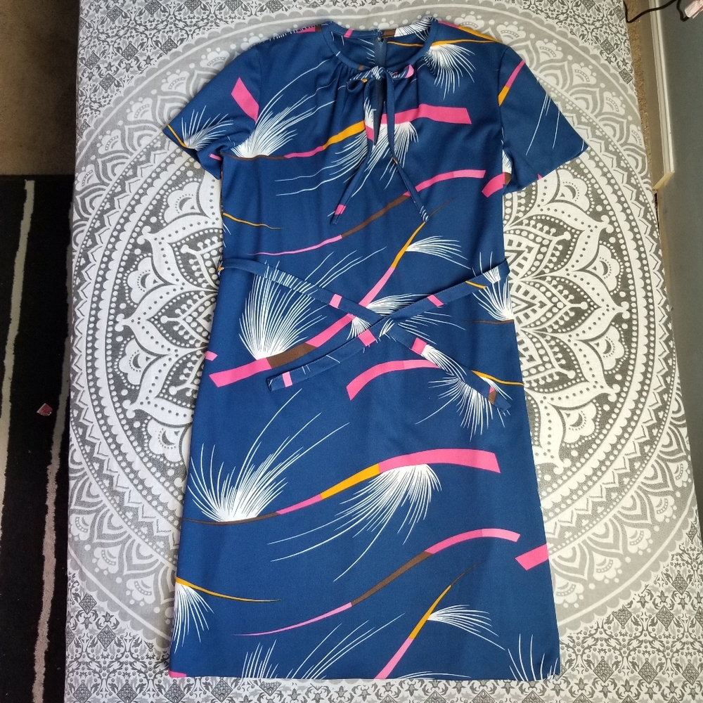 CUTE FUNKY  HANDMADE VINTAGE DRESS LARGE RETRO 80